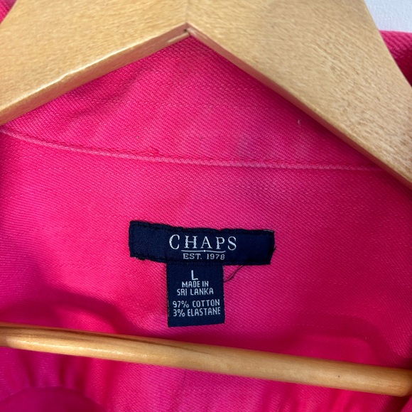 Chaps Pink Denim Jacket, Size Large in EUC - Picture 4 of 15